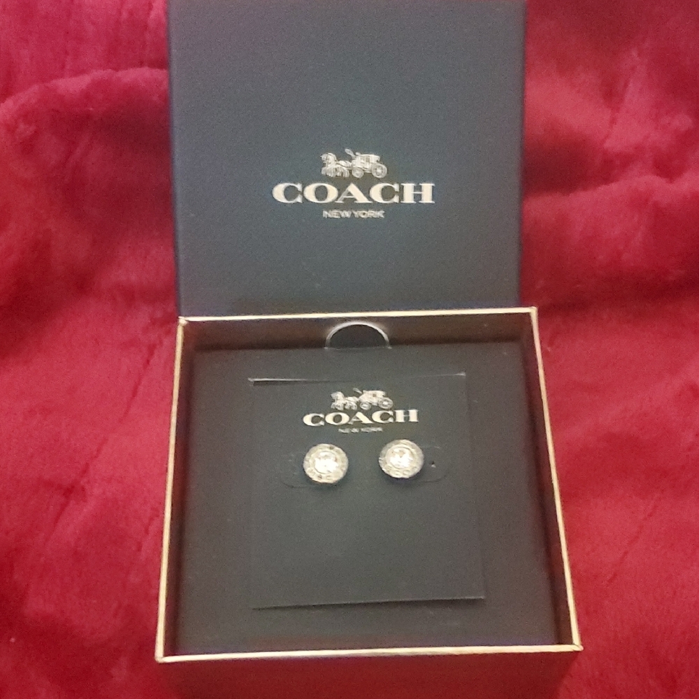 Coach Gold Tone Stud Earrings
